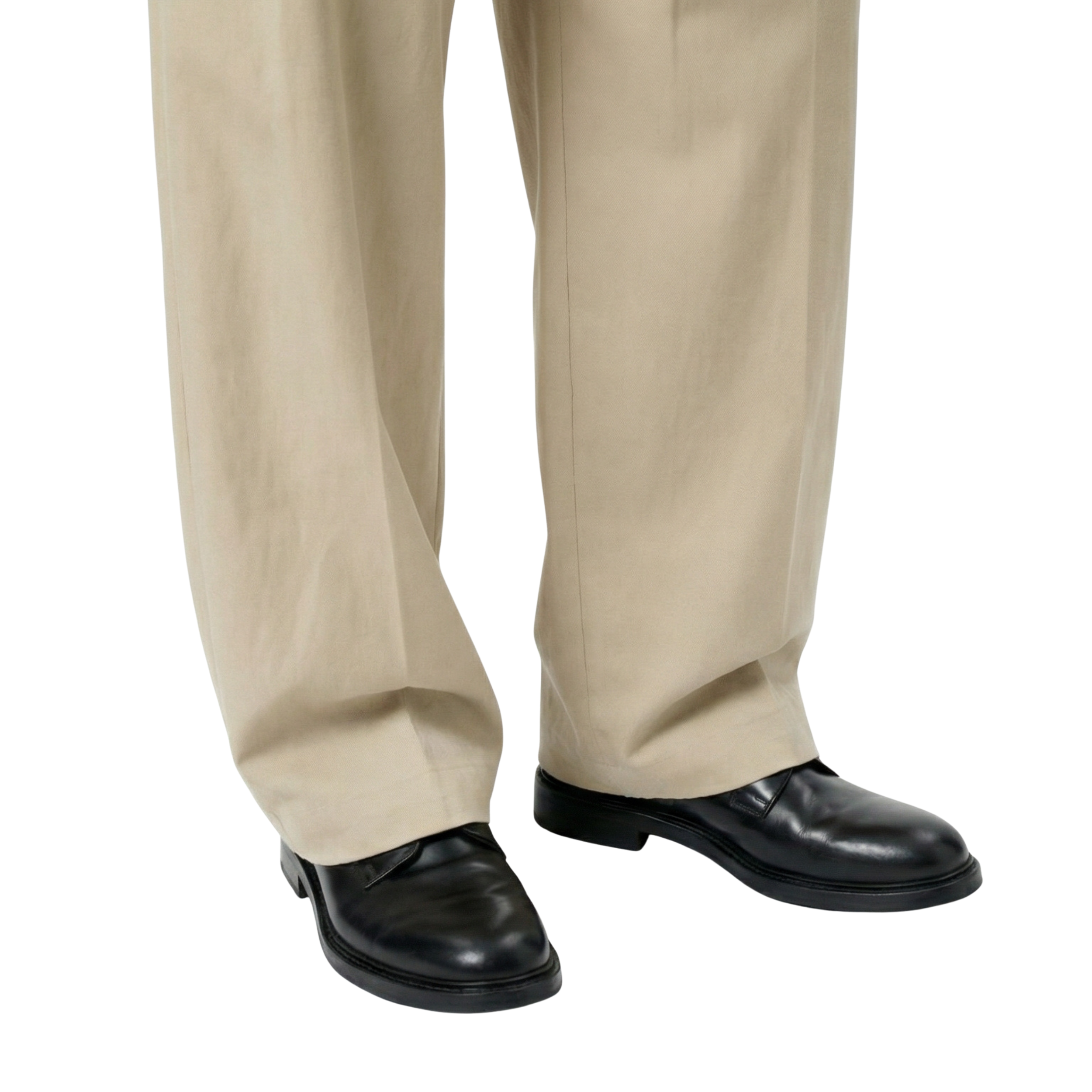 Double-Pleat Trousers (Beige)
