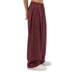 Pinstripe Two Tuck Pants (Burgundy)