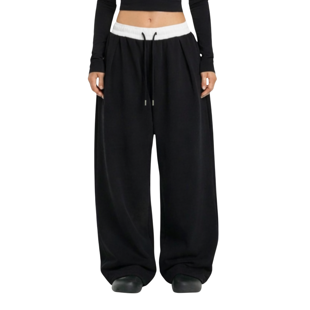 Elasticated Waist Pleated Sweatpants