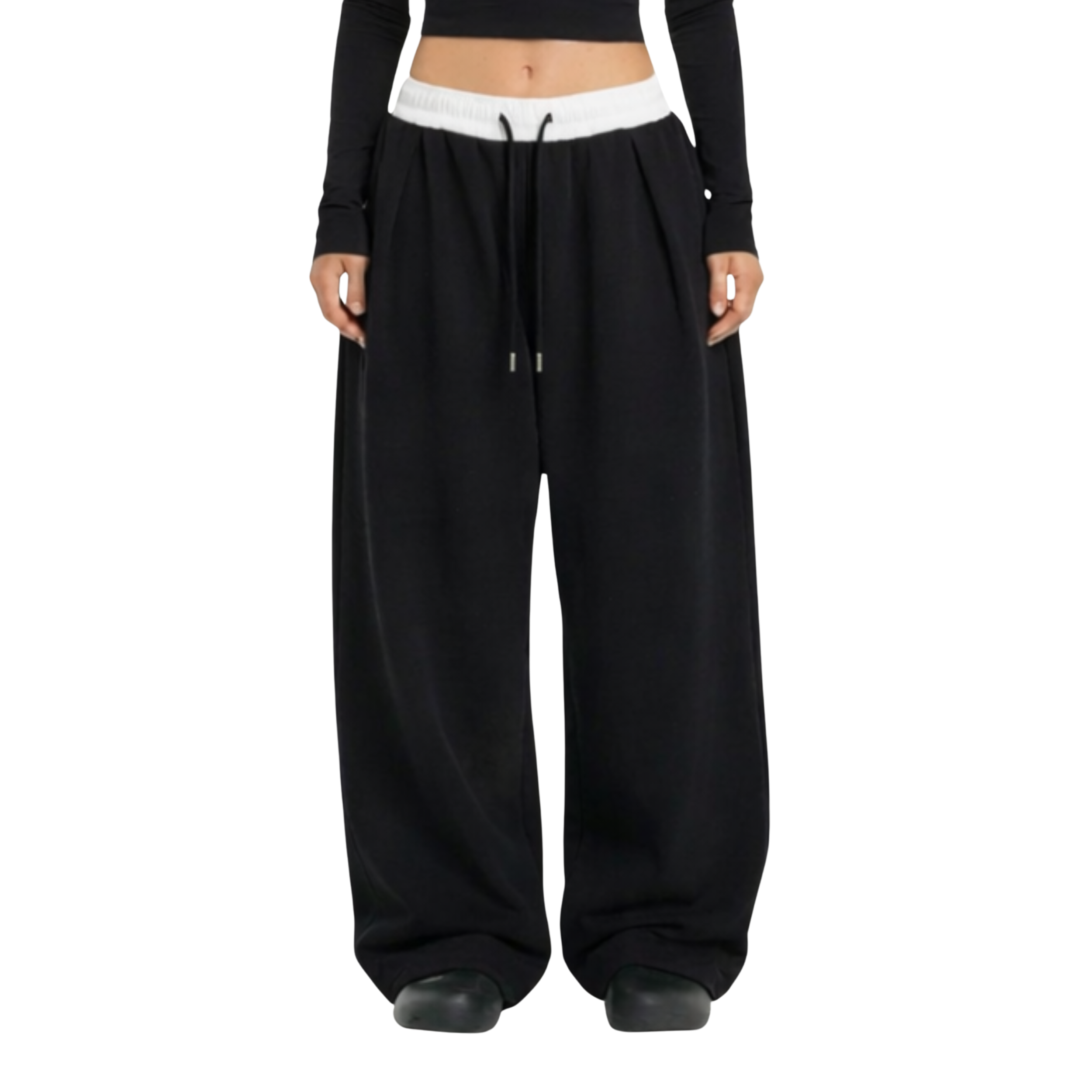 Elasticated Waist Pleated Sweatpants