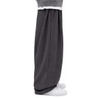 Pinstripe Two Tuck Pants (Dark Grey)