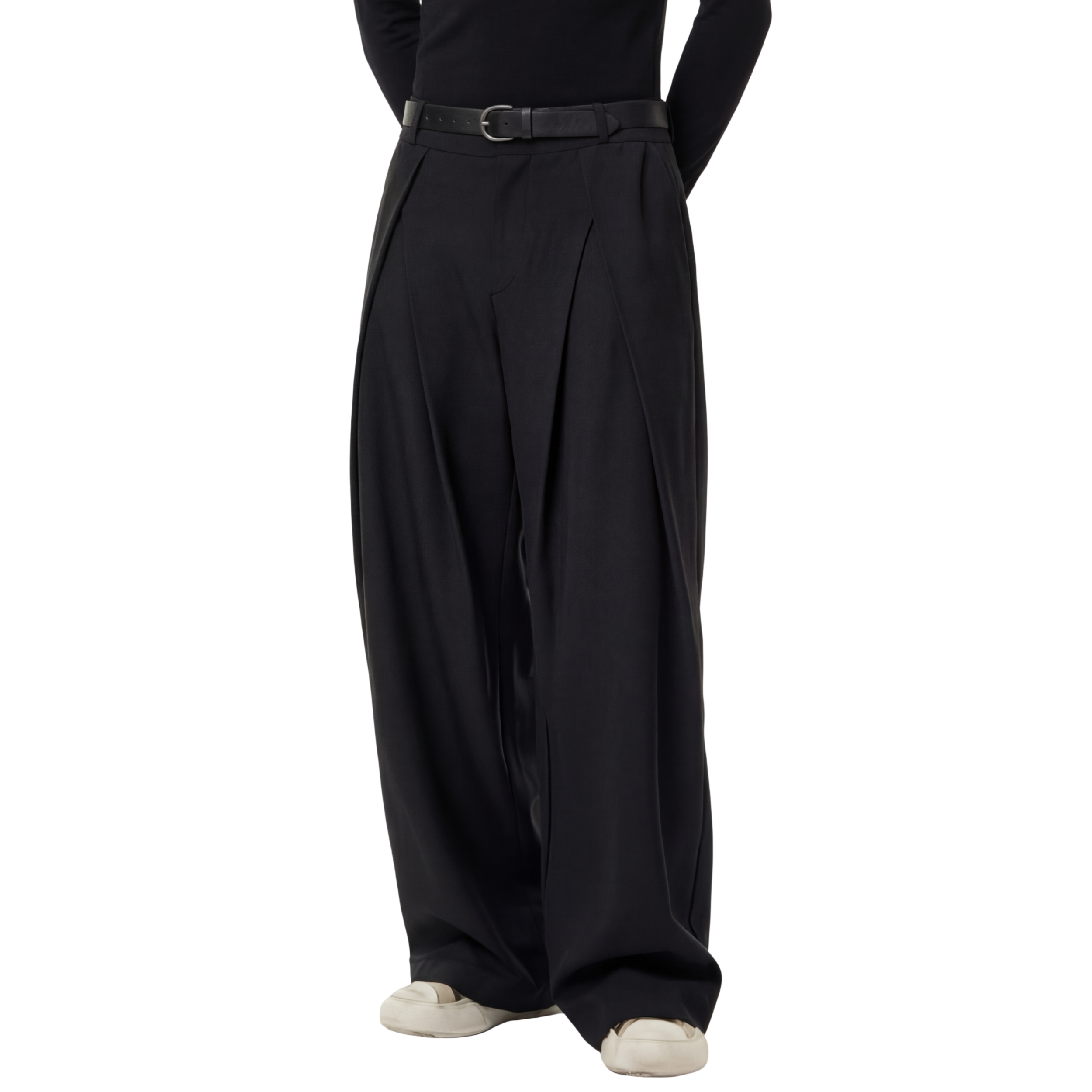 Double-Pleat Trousers (Black)