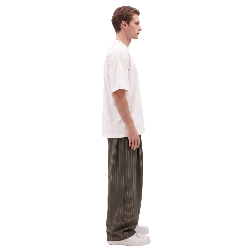 Pinstripe Two Tuck Pants (olive)