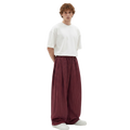 Pinstripe Two Tuck Pants (Burgundy)
