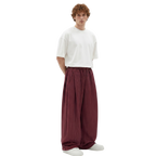 Pinstripe Two Tuck Pants (Burgundy)