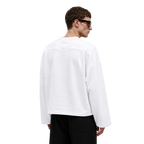 Boxy Cropped Long Sleeves T-shirt (White)