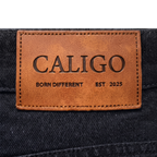 Two Tuck Pants in Denim (Black Washed)