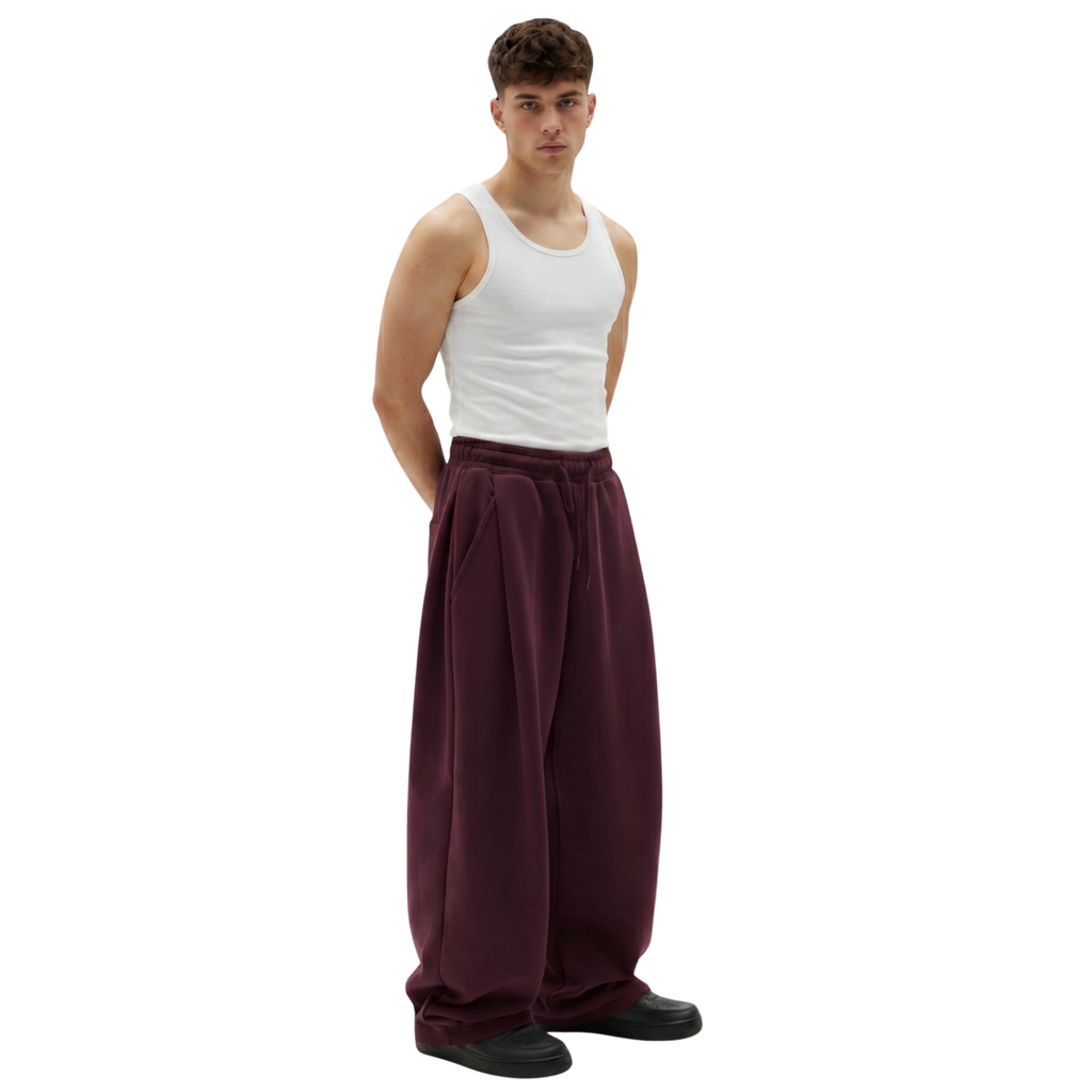 Two Tuck Pants (Burgundy)