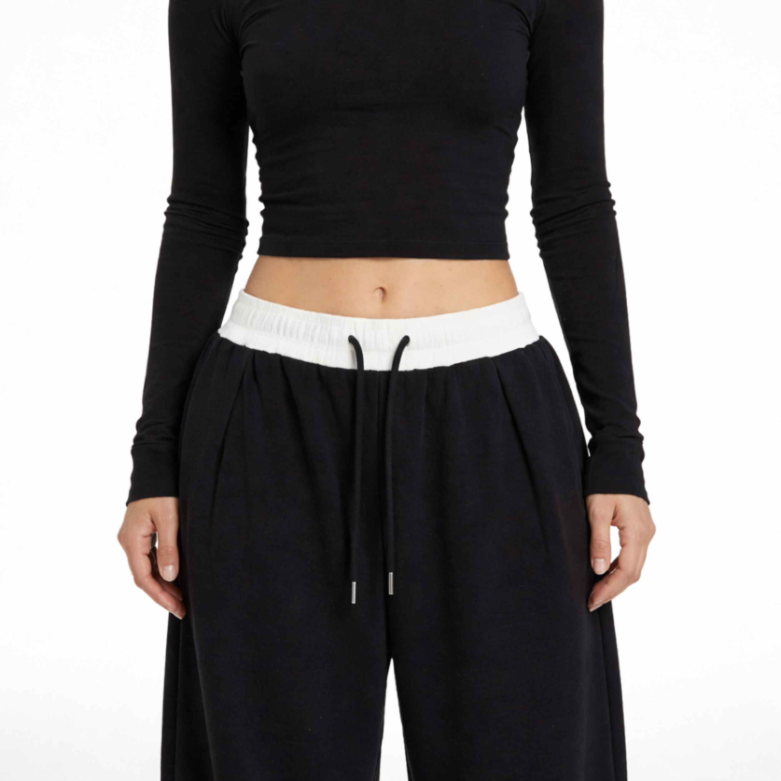 Elasticated Waist Pleated Sweatpants