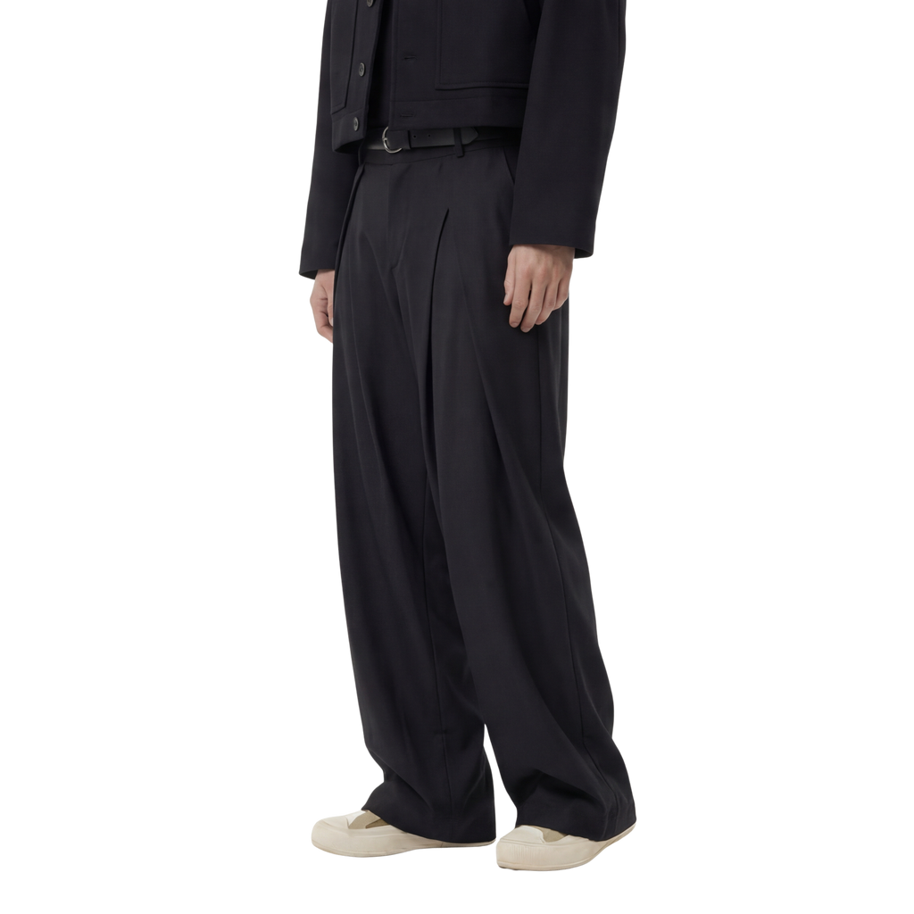 Double-Pleat Trousers (Black)