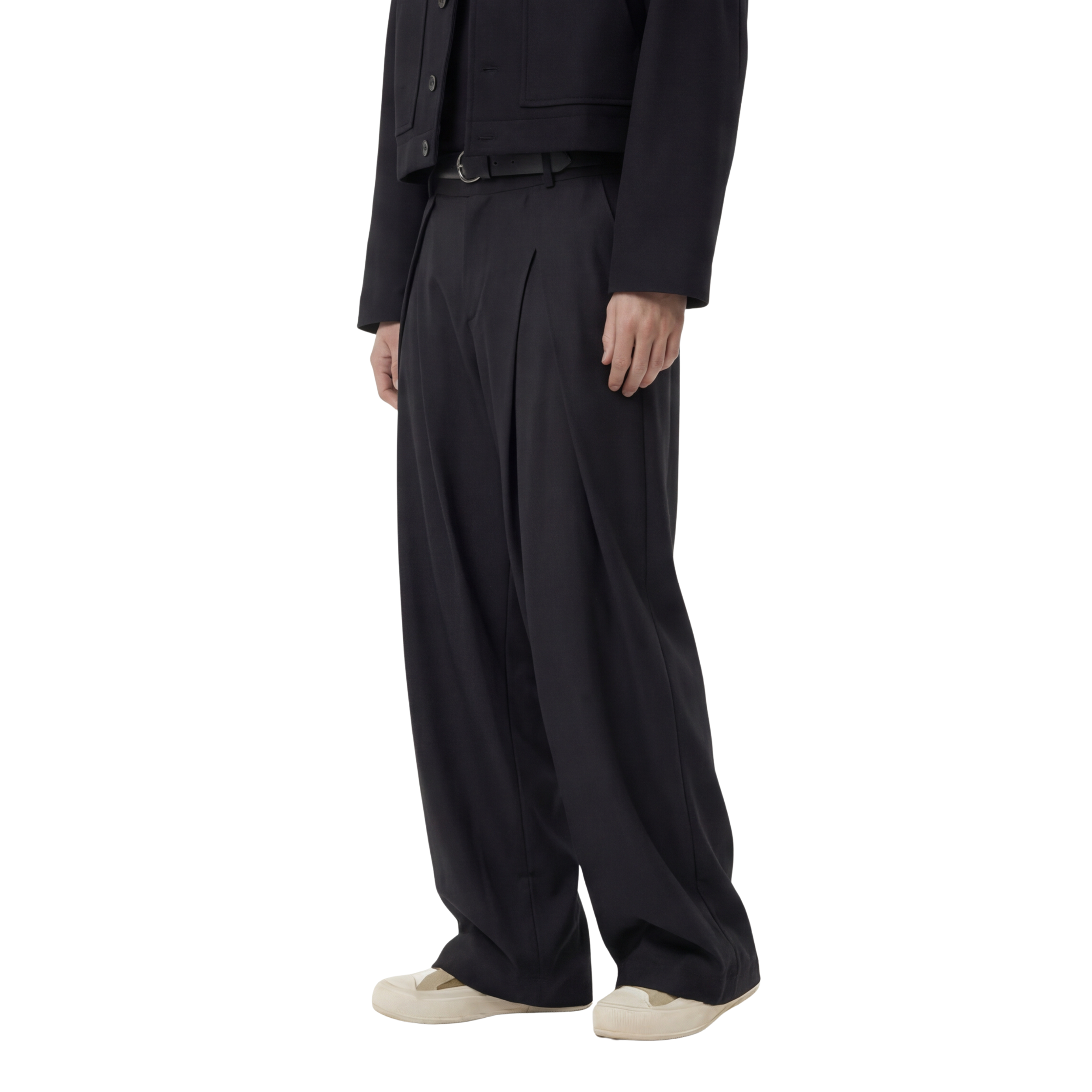 Double-Pleat Trousers (Black)