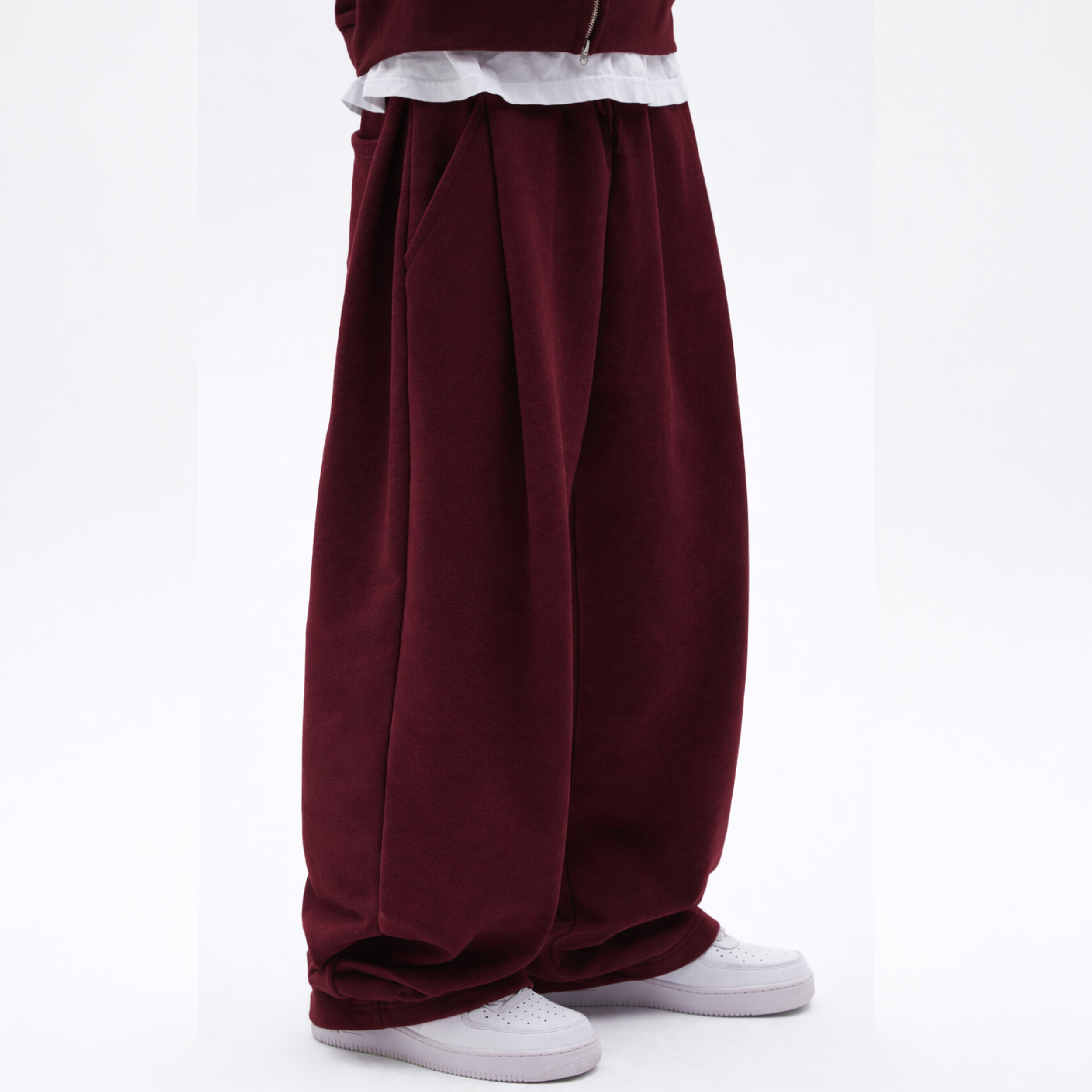 Two Tuck Pants (Burgundy)