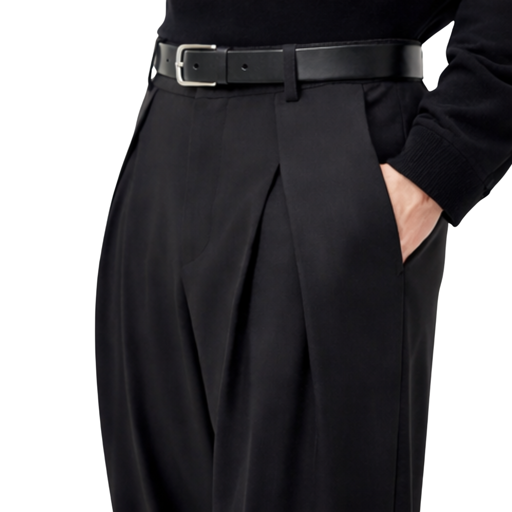 Double-Pleat Trousers (Black)