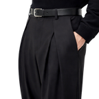 Double-Pleat Trousers (Black)