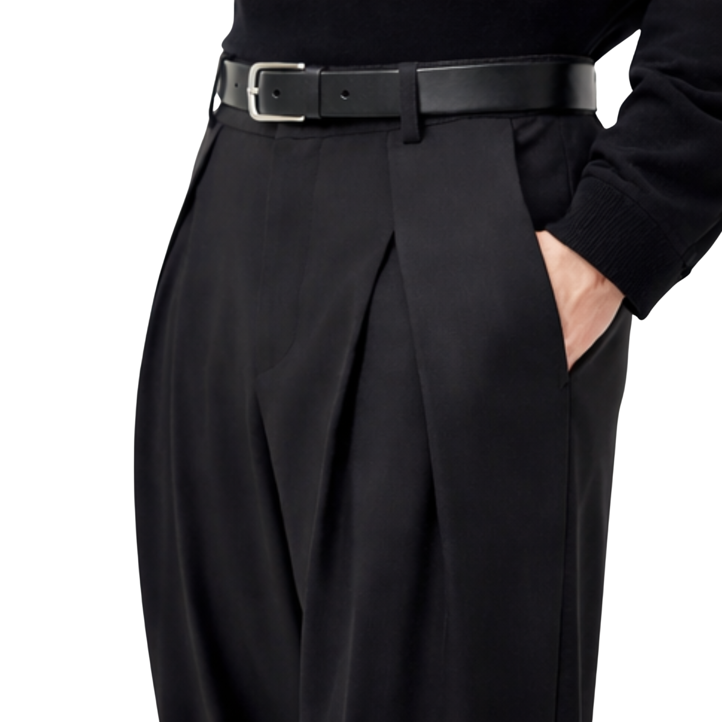 Double-Pleat Trousers (Black)