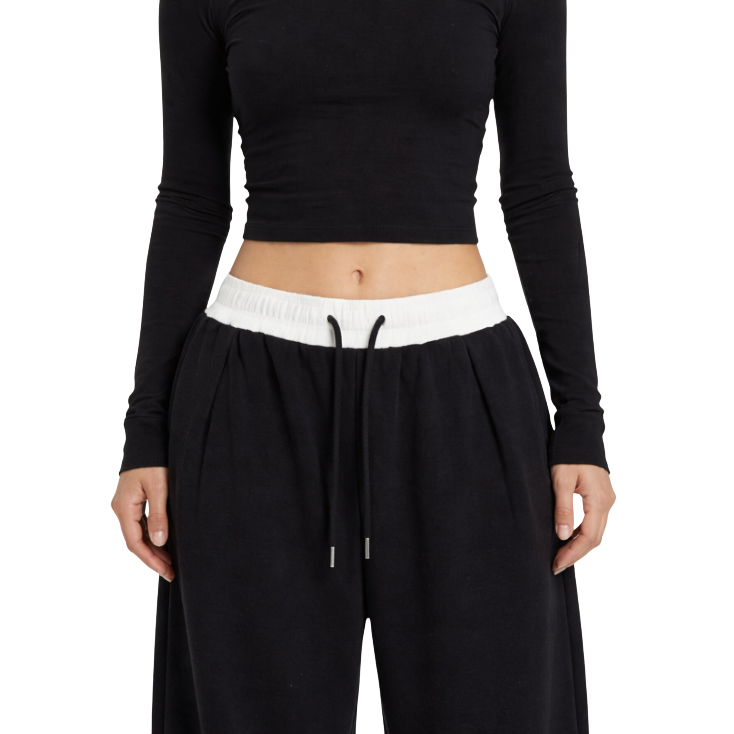 Elasticated Waist Pleated Sweatpants