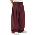 Pinstripe Two Tuck Pants (Burgundy)