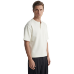 Cotton Henley T-shirt in White