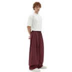 Pinstripe Two Tuck Pants (Burgundy)