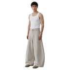Wide Leg Belted Trousers