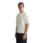 Cotton Henley T-shirt in White
