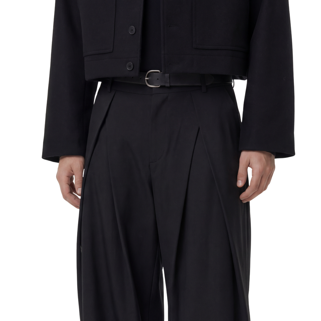 Double-Pleat Trousers (Black)