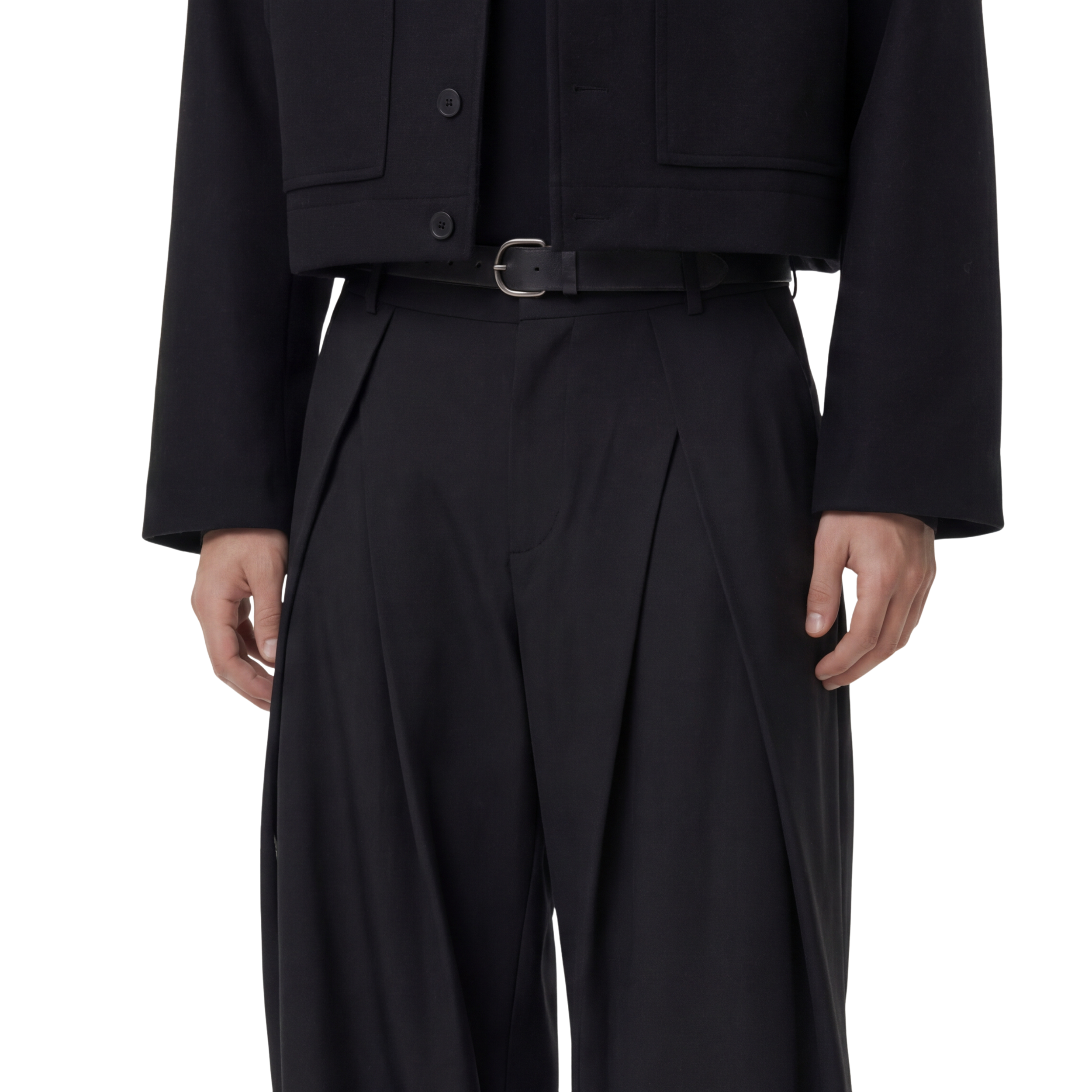 Double-Pleat Trousers (Black)