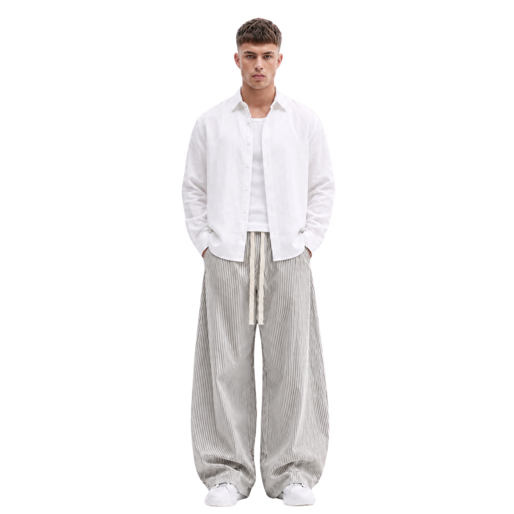 Sidefold Striped Pants (Black & White)