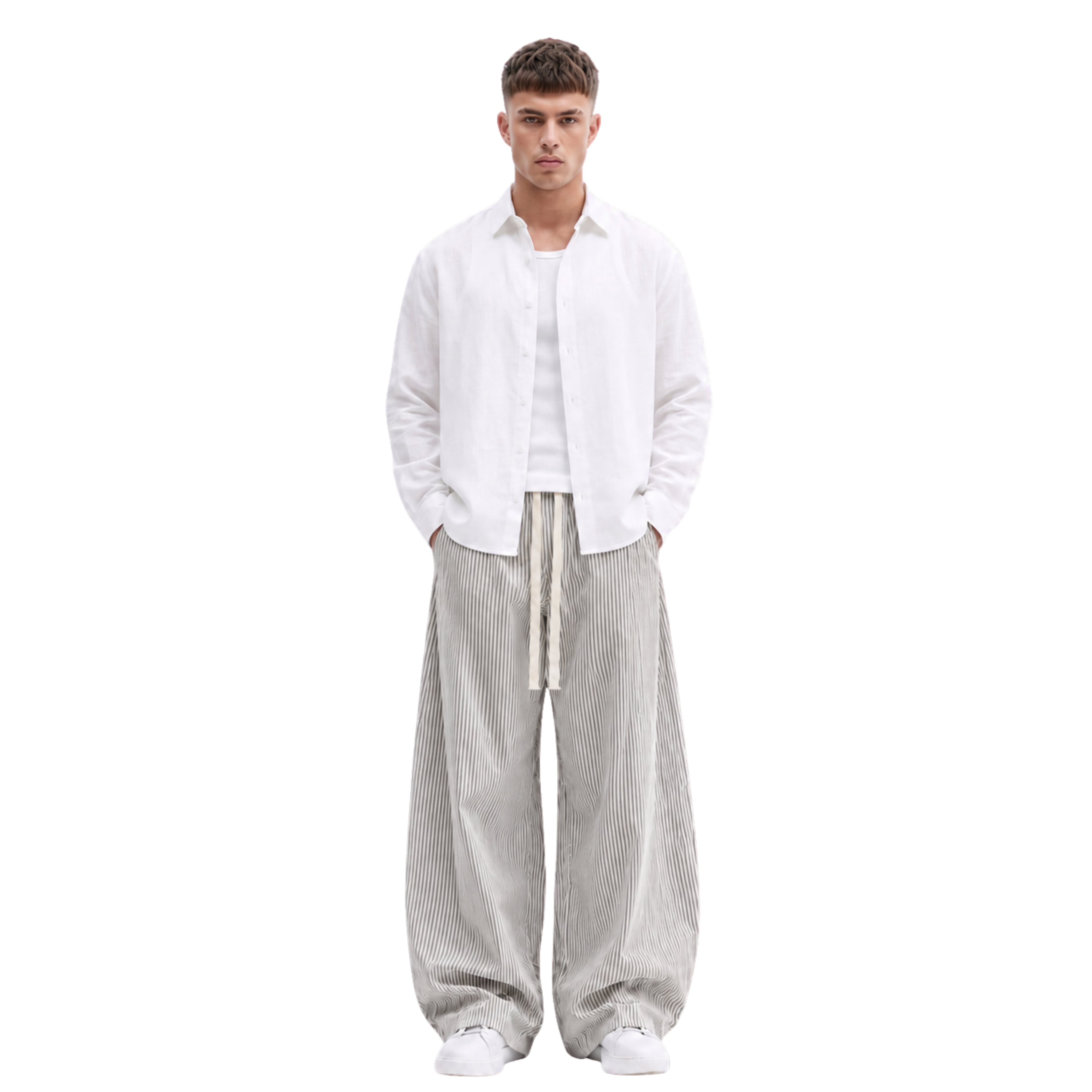 Sidefold Striped Pants (Black & White)