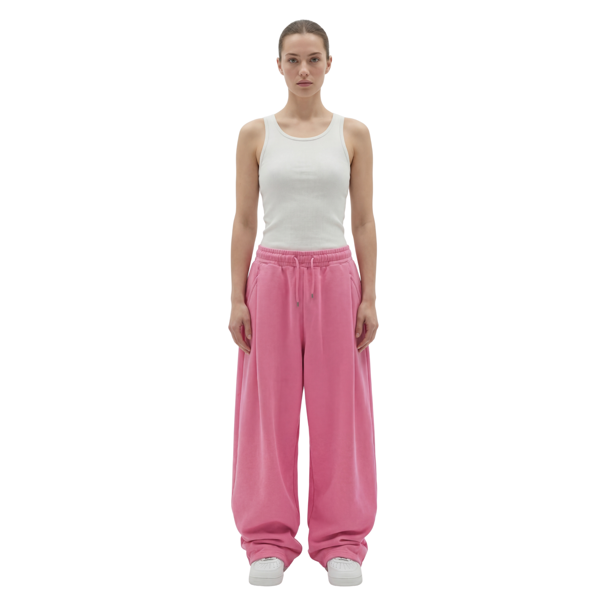 Two Tuck Pants (Dark Pink)