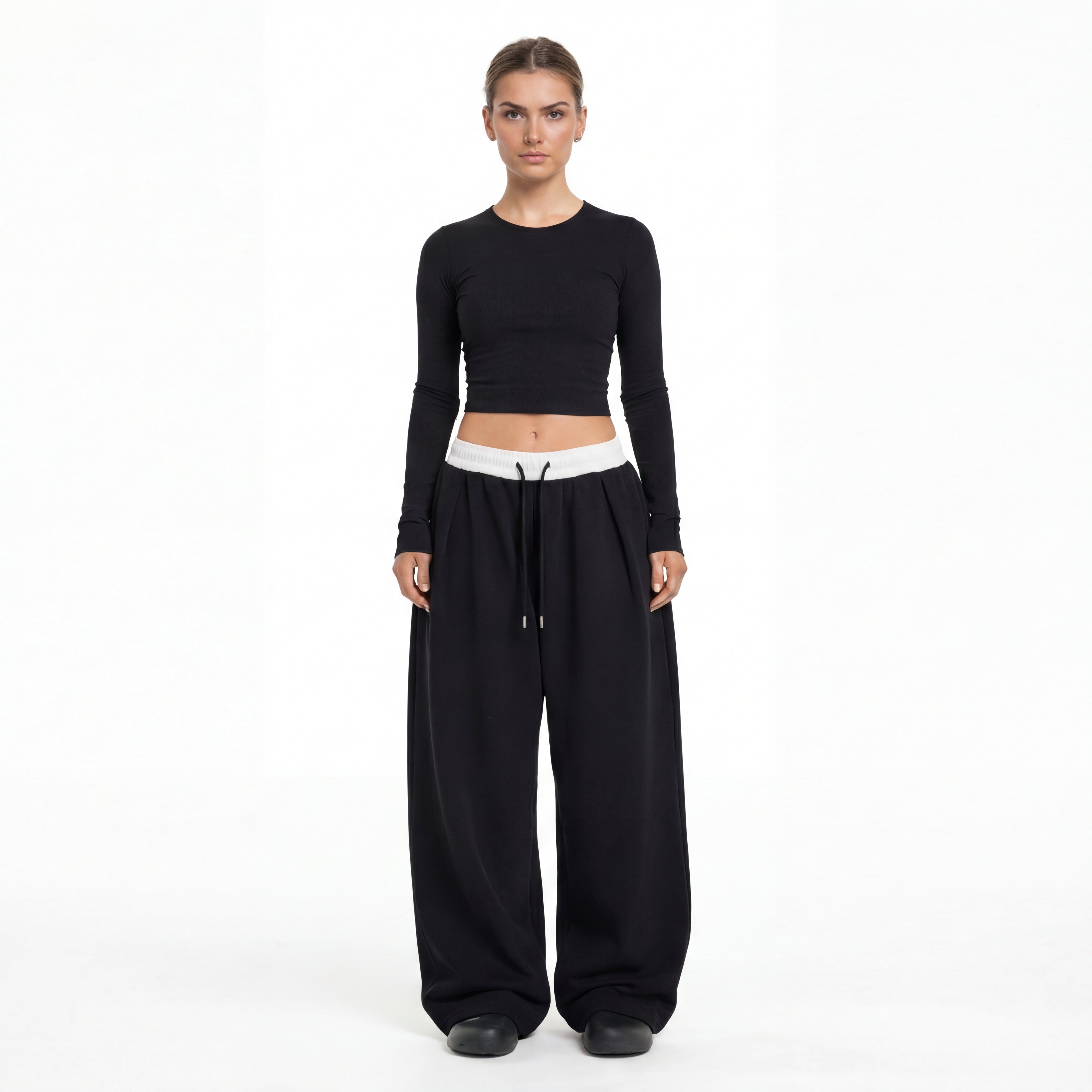 Elasticated Waist Pleated Sweatpants