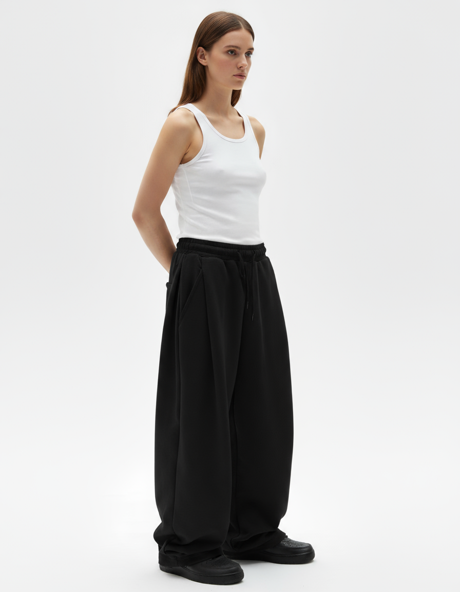 Two Tuck Pants (Black)
