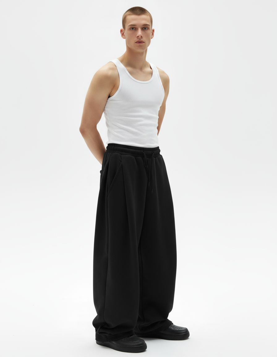 Two Tuck Pants (Black)